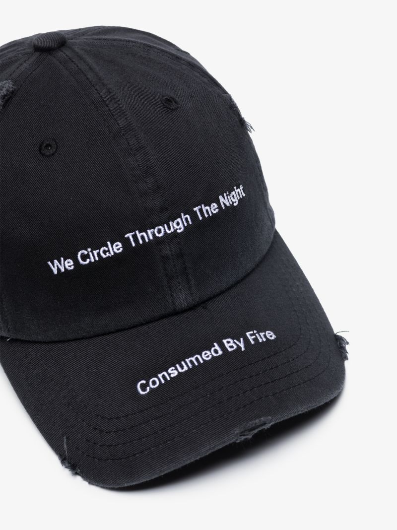 Black We Circle Embroidered Cap