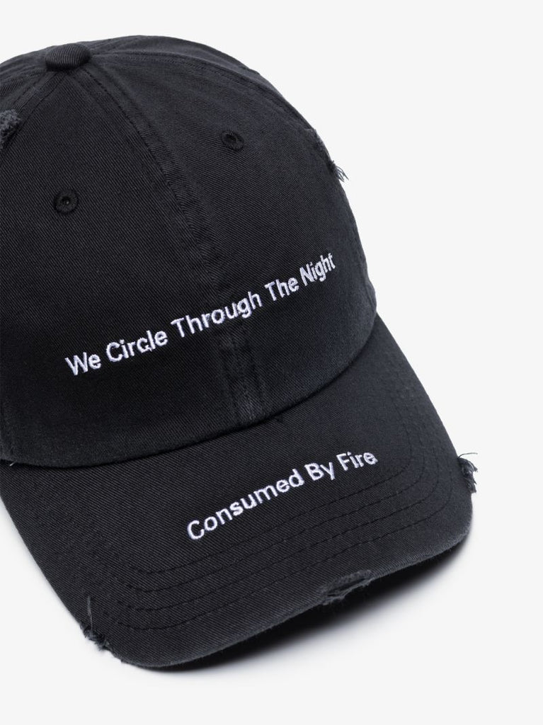 Black We Circle Embroidered Cap