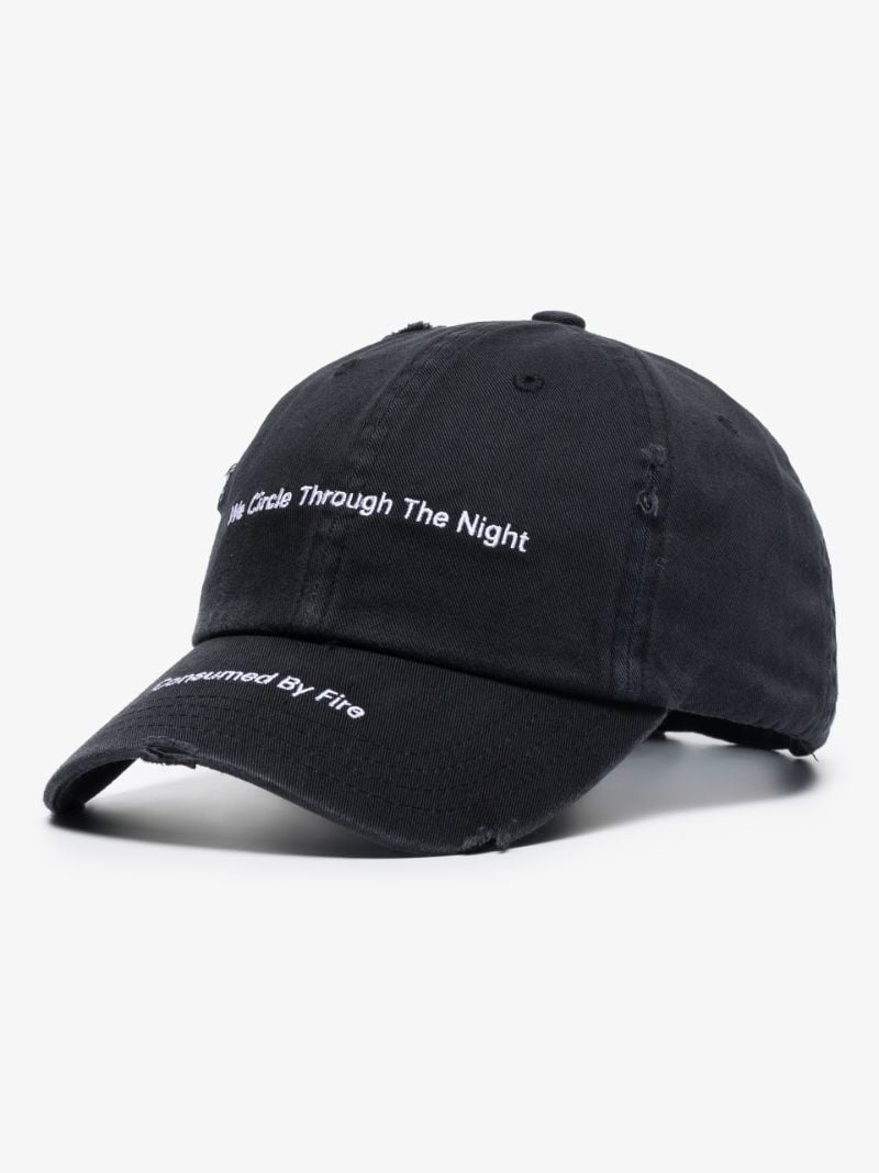 Black We Circle Embroidered Cap