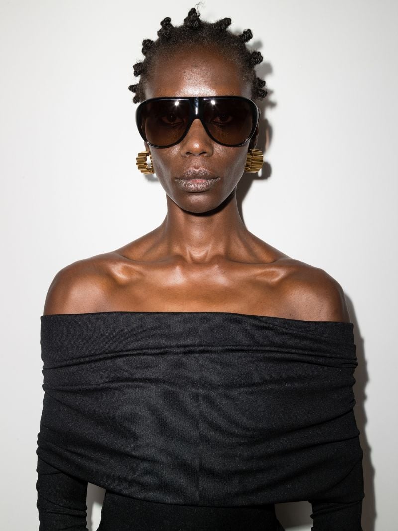 Black Bagur Aviator-style Sunglasses