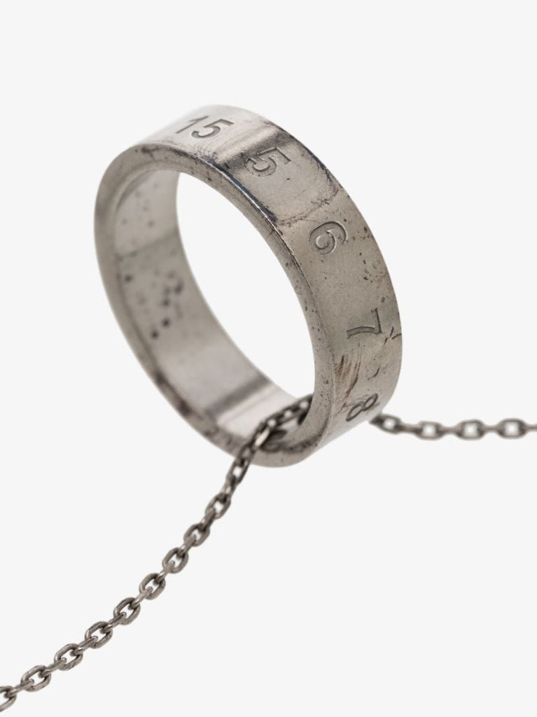 Sterling Silver Number Ring Necklace