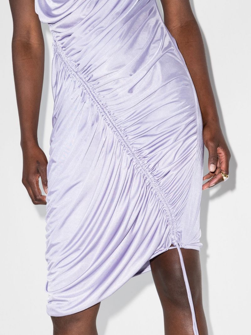 Asymmetric Ruched Mini Dress