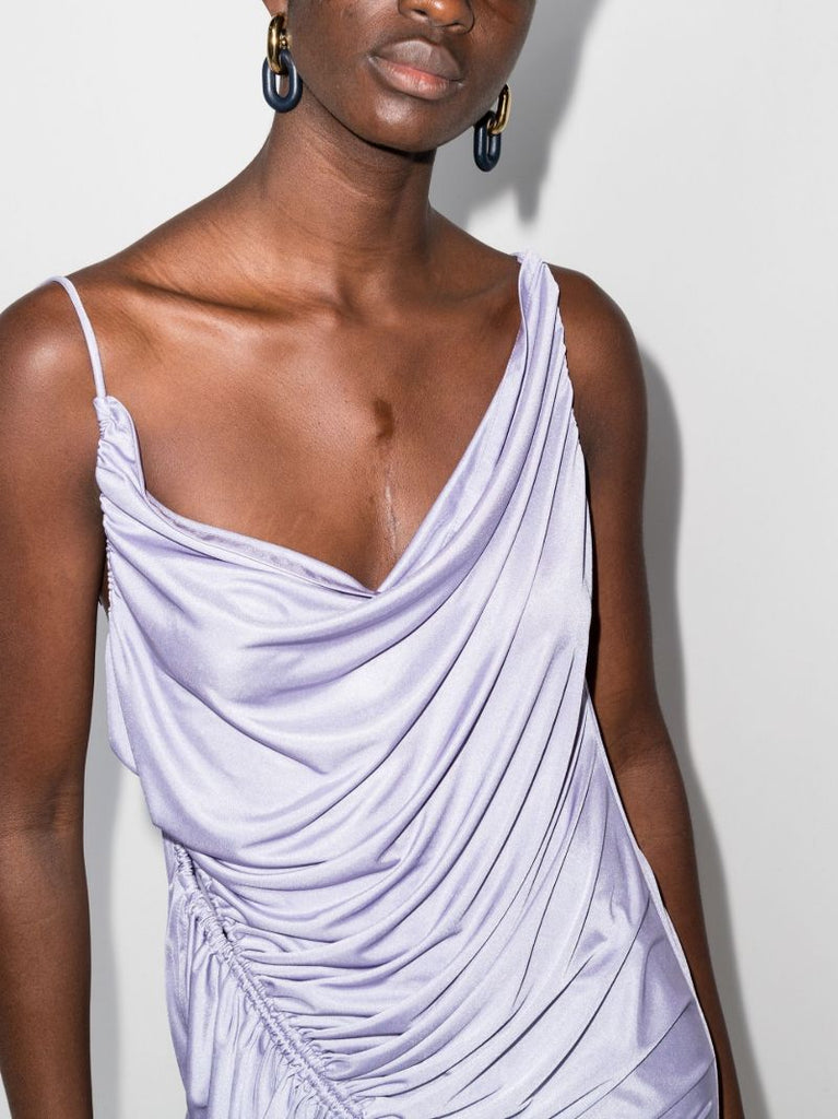 Asymmetric Ruched Mini Dress