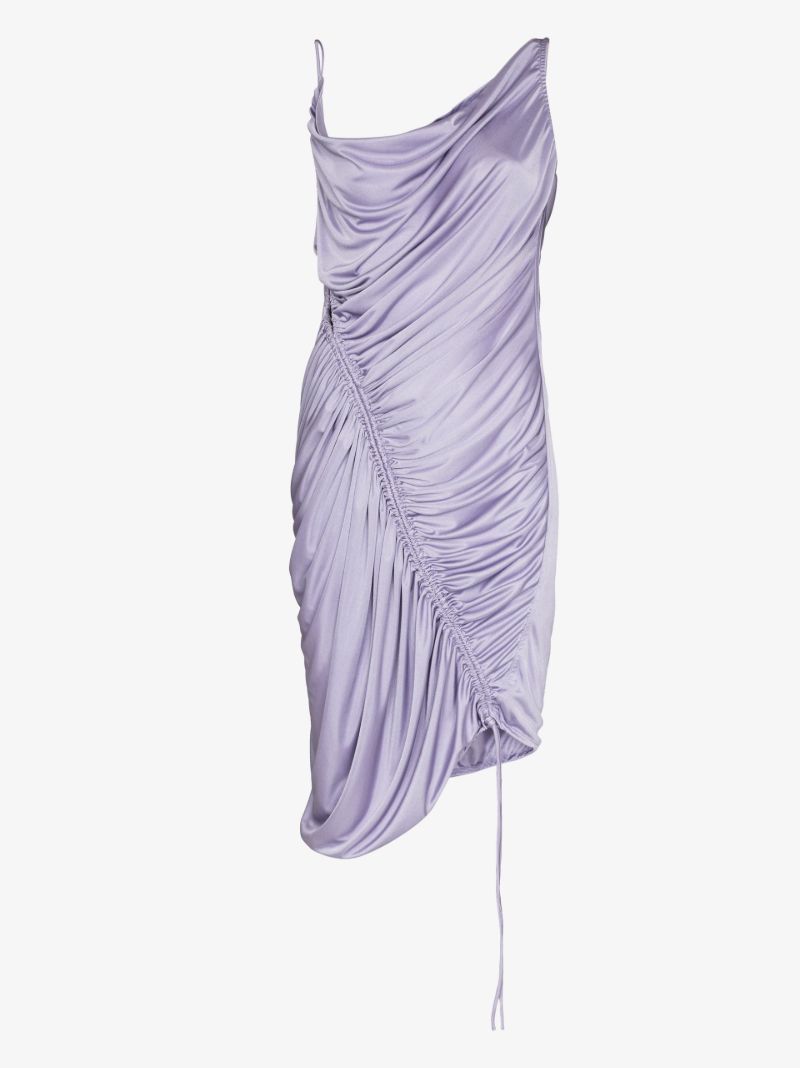 Asymmetric Ruched Mini Dress