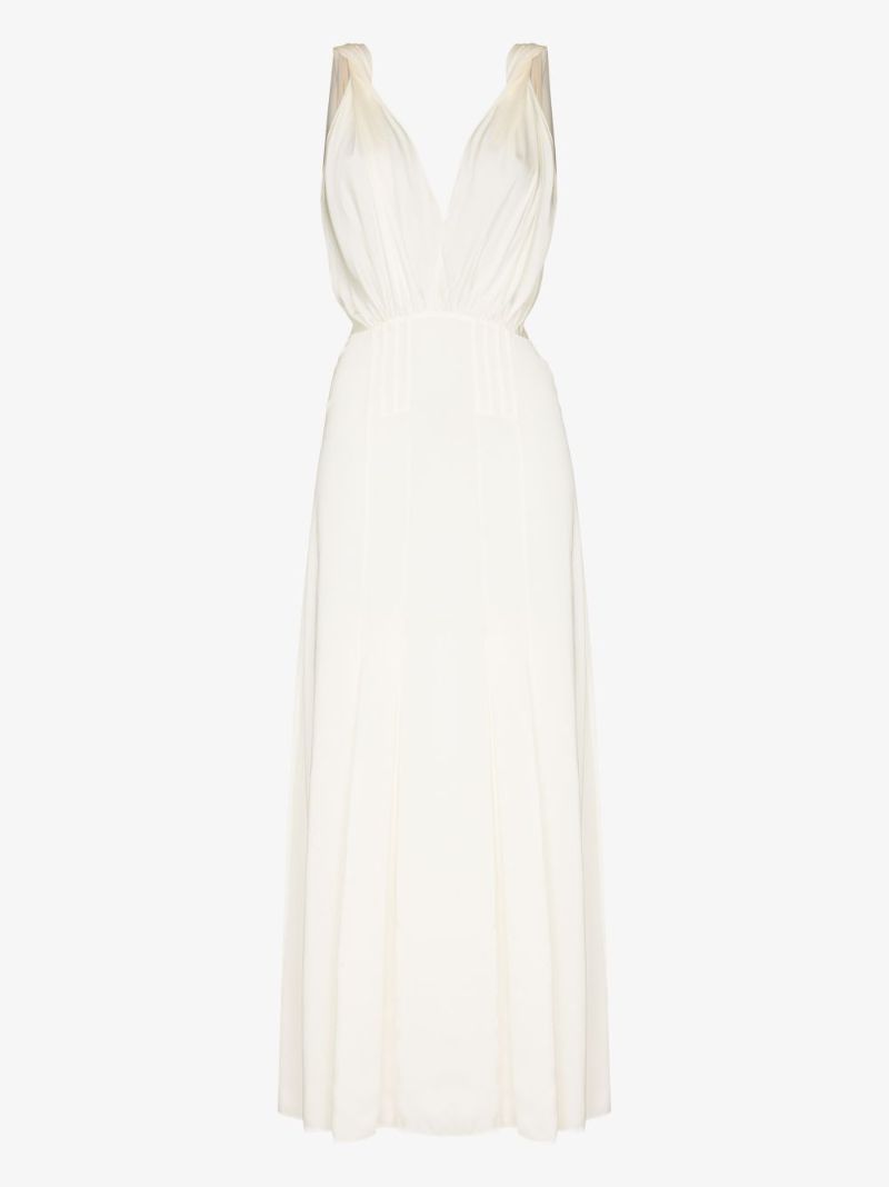 Pleated Silk Maxi Dress
