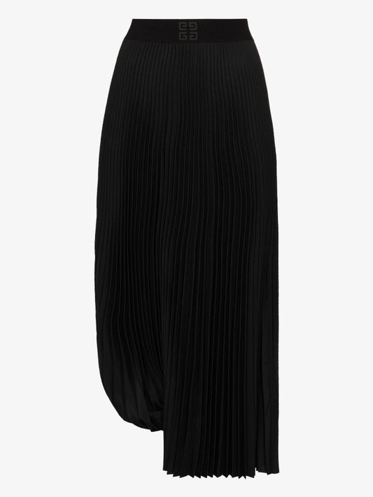 Asymmetric Pleated Midi Skirt