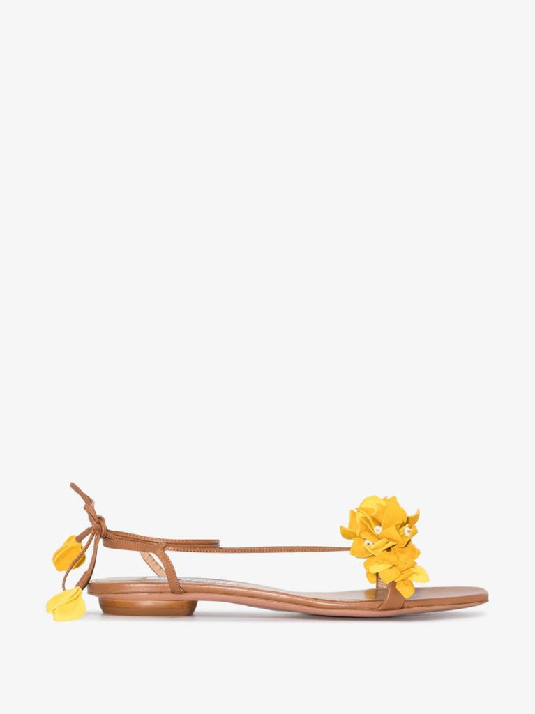 Brown Bougainvillea Leather Sandals