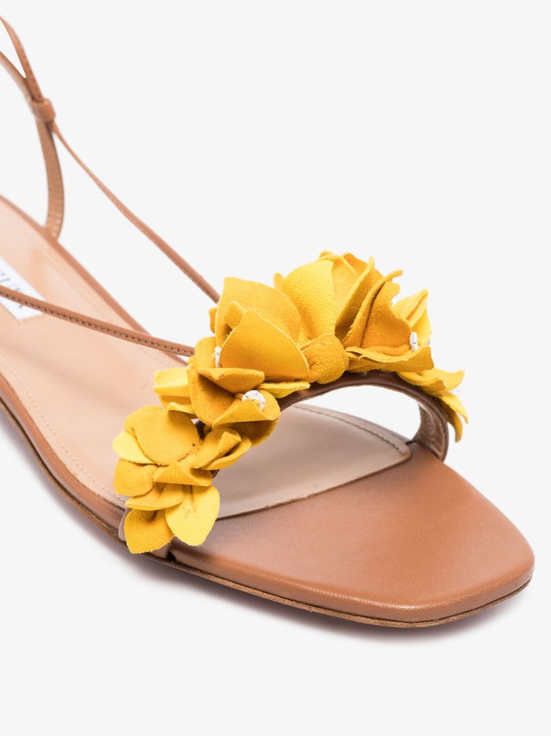Brown Bougainvillea Leather Sandals