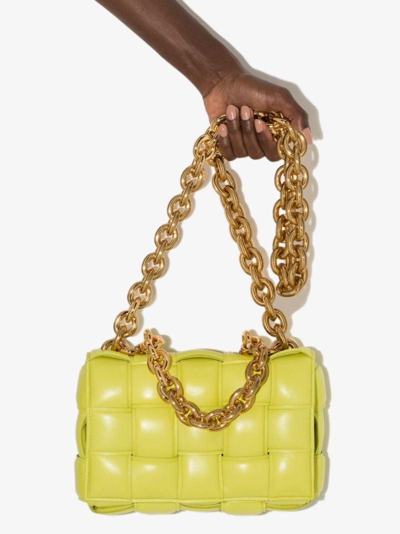 Green the Chain Cassette Leather Shoulder Bag