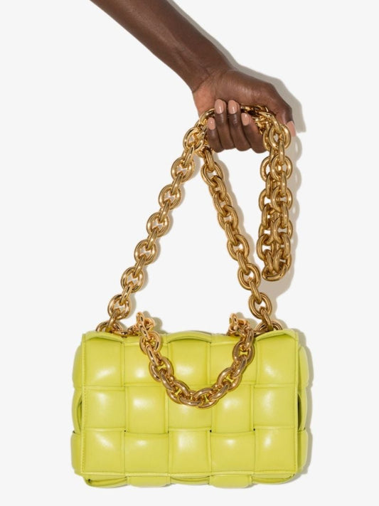 Green the Chain Cassette Leather Shoulder Bag