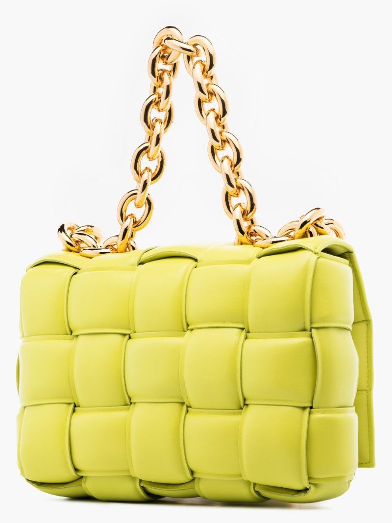 Green the Chain Cassette Leather Shoulder Bag
