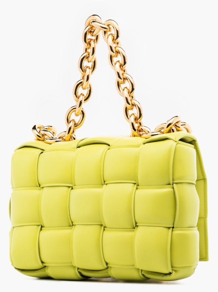 Green the Chain Cassette Leather Shoulder Bag
