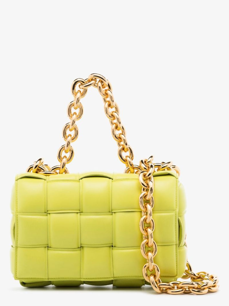 Green the Chain Cassette Leather Shoulder Bag