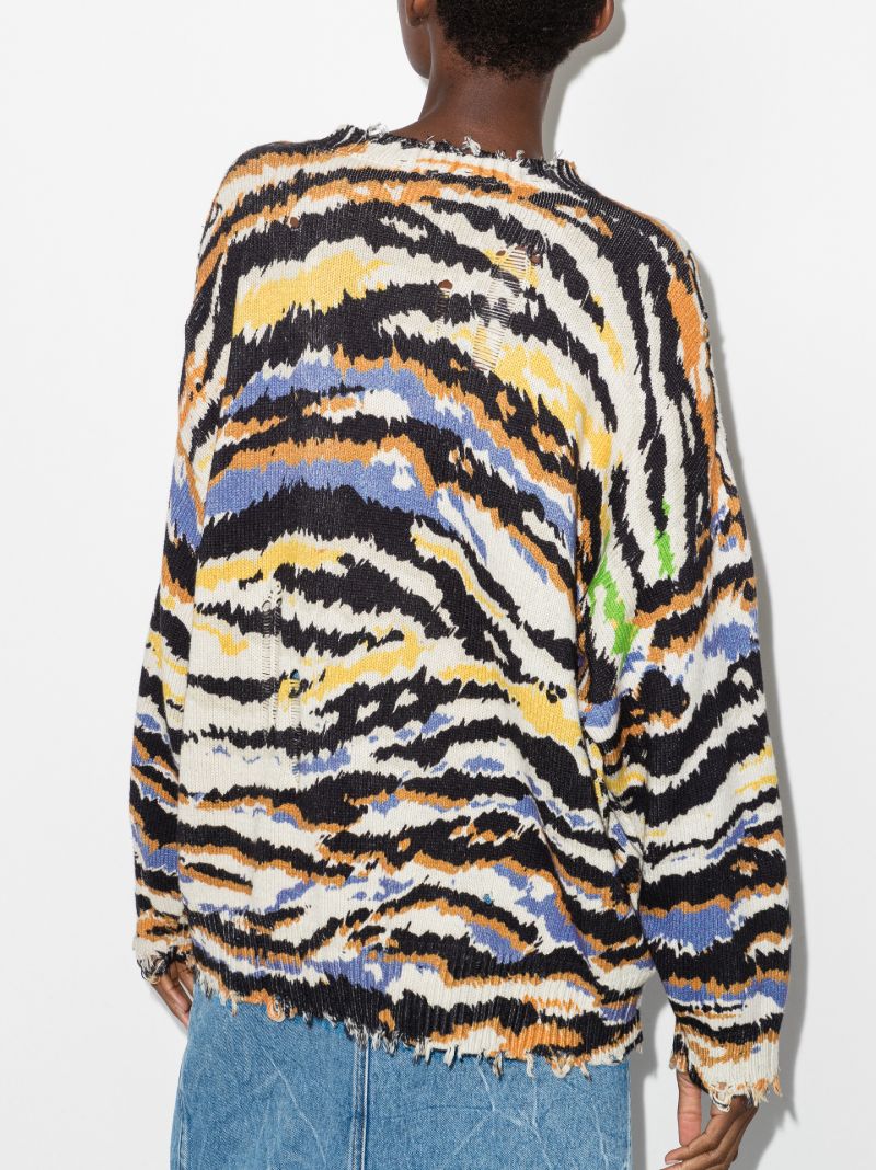 Zebra Stripe Cotton Sweater