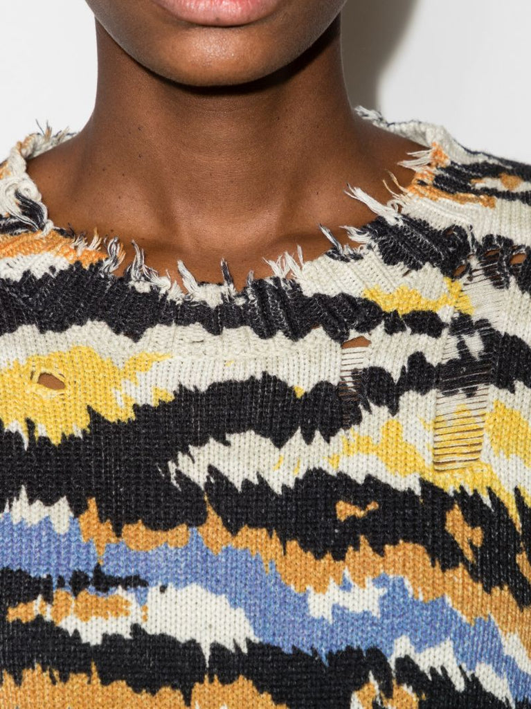 Zebra Stripe Cotton Sweater