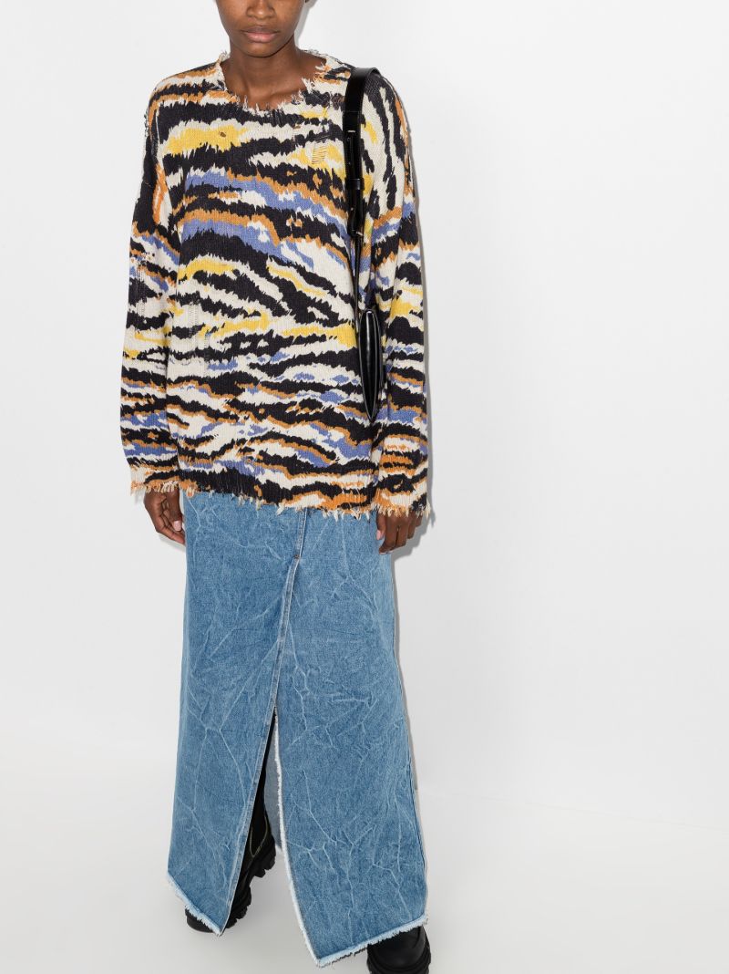 Zebra Stripe Cotton Sweater