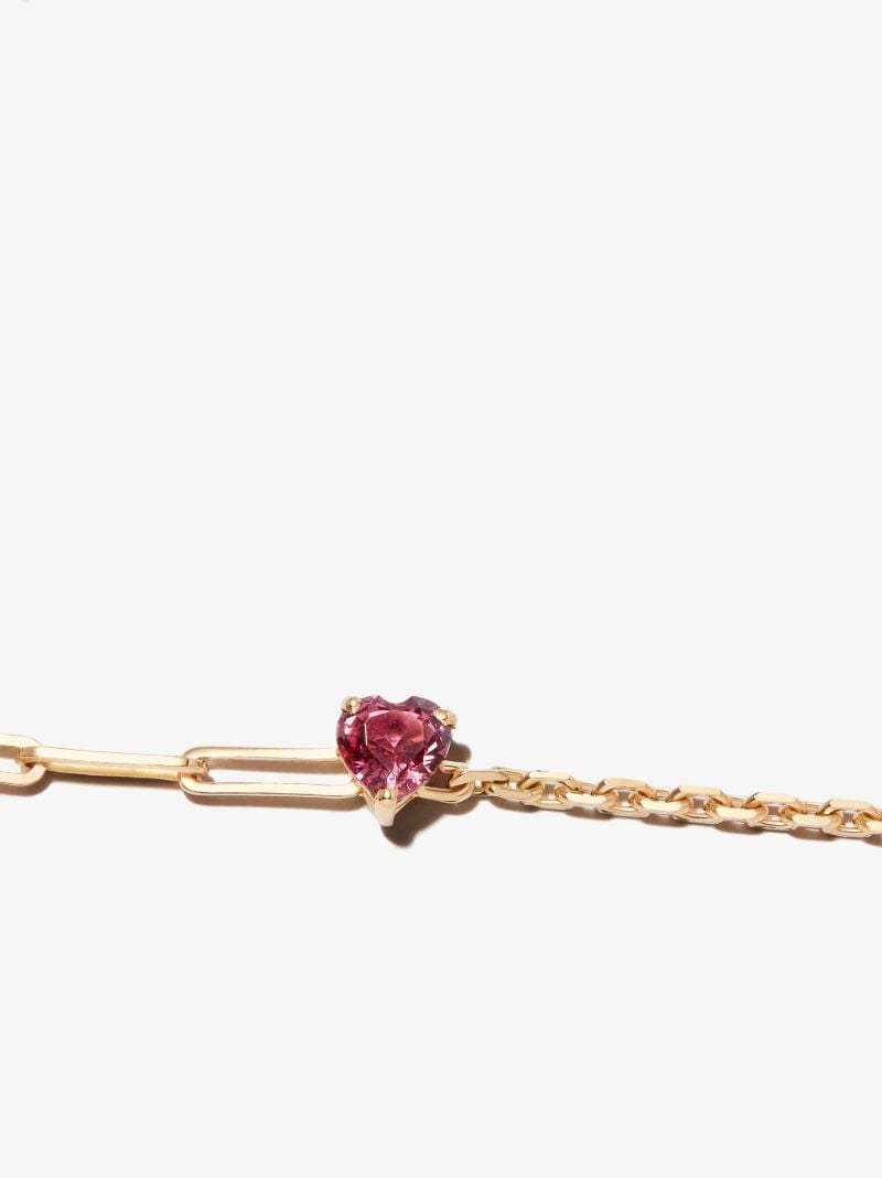 18k Yellow Gold Mixed Chain Rhodolite Bracelet