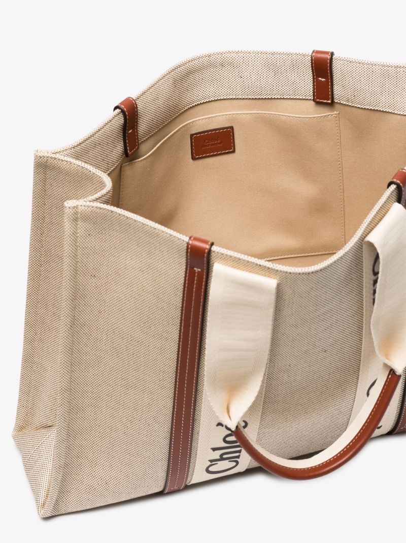 Neutral Woody Large Canvas Tote Bag