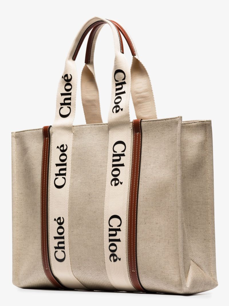 Neutral Woody Large Canvas Tote Bag