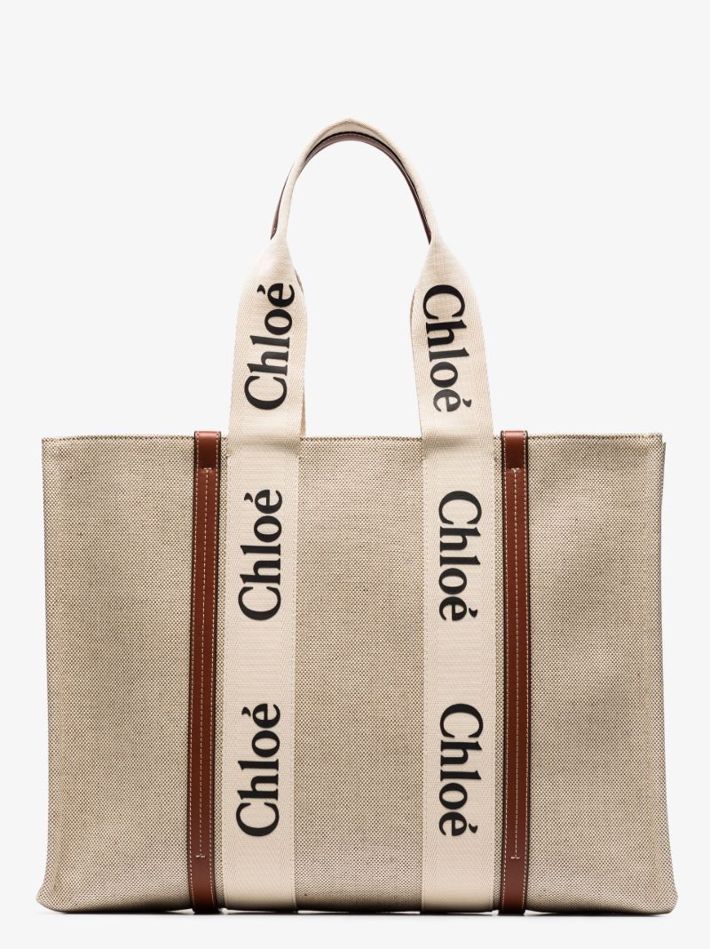 Neutral Woody Large Canvas Tote Bag