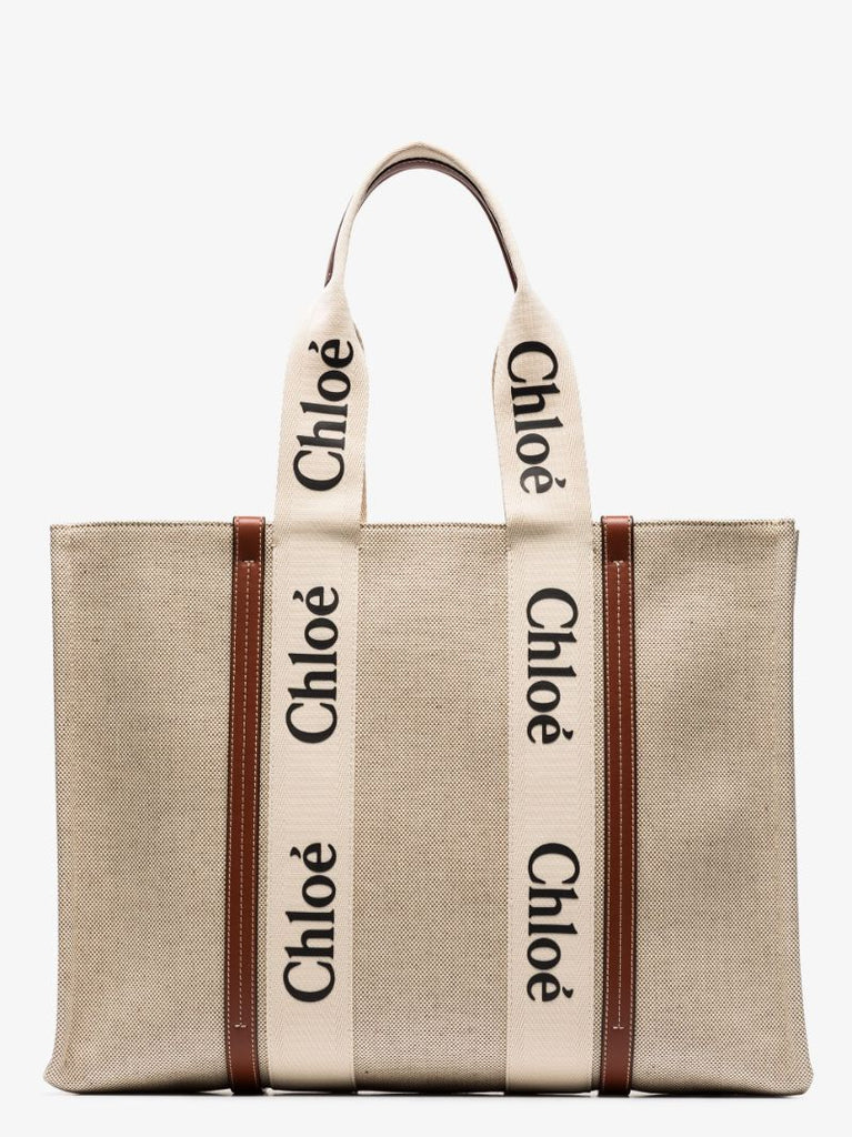 Neutral Woody Large Canvas Tote Bag