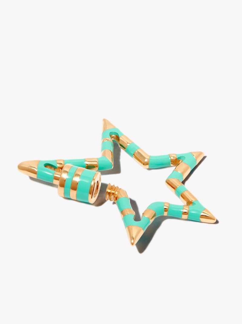 14k Yellow Gold Large Enamel Starlock Charm