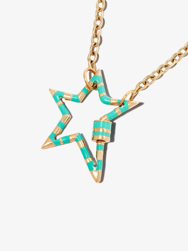 14k Yellow Gold Large Enamel Starlock Charm
