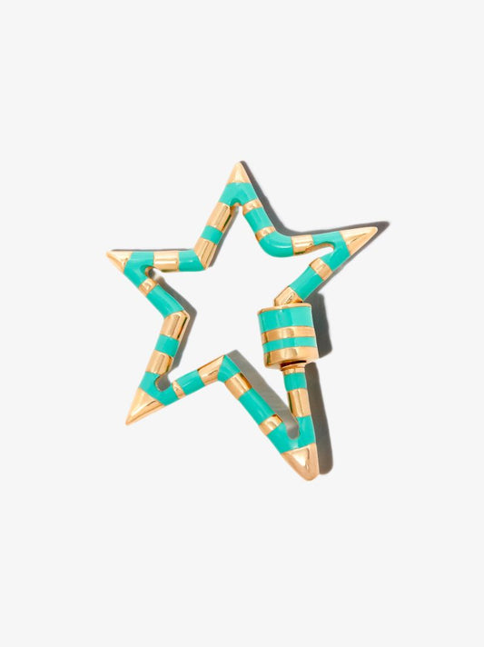 14k Yellow Gold Large Enamel Starlock Charm