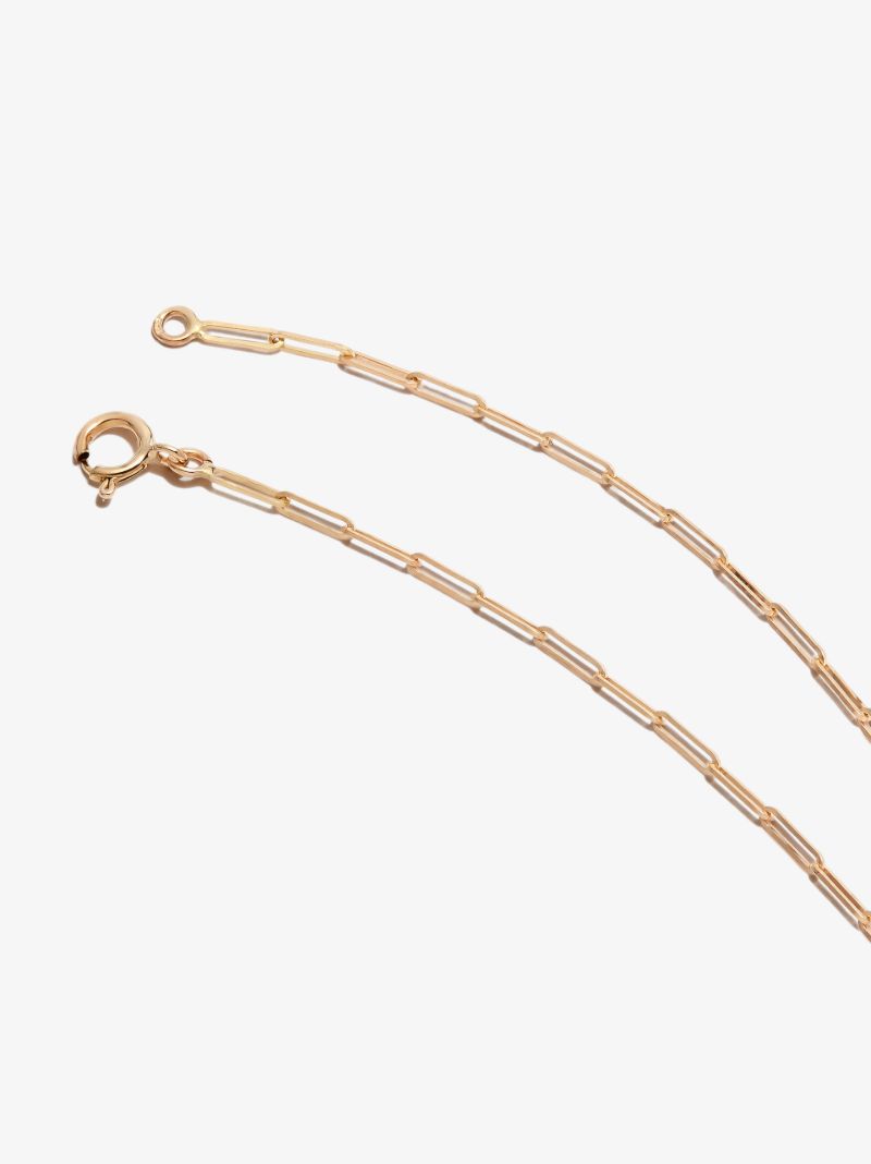18k Yellow Gold Diamond Heart Chain Necklace