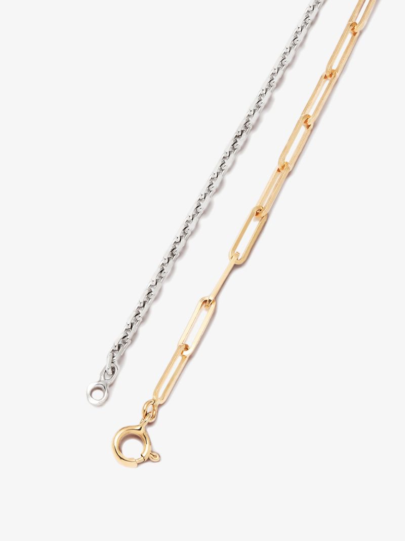 18k White and Yellow Gold Mixed Chain Diamond Necklace
