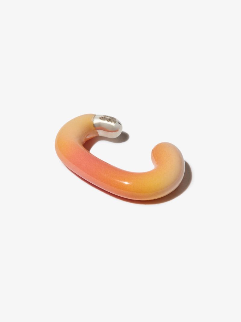 Orange PÃ_x0083_Âªche Cuffling Enamel Ear Cuff