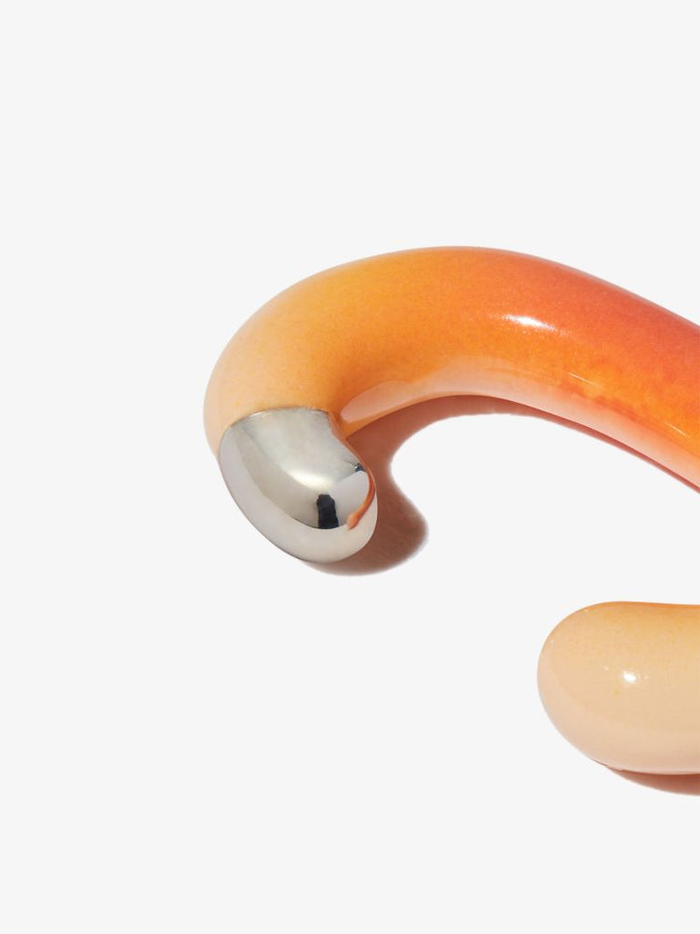 Orange PÃ_x0083_Âªche Cuffling Enamel Ear Cuff