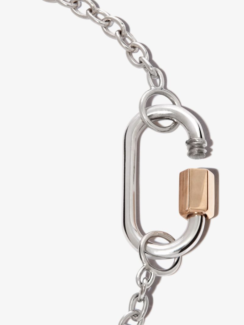 14k White Gold Pulley Chain 6.5 Inch Bracelet