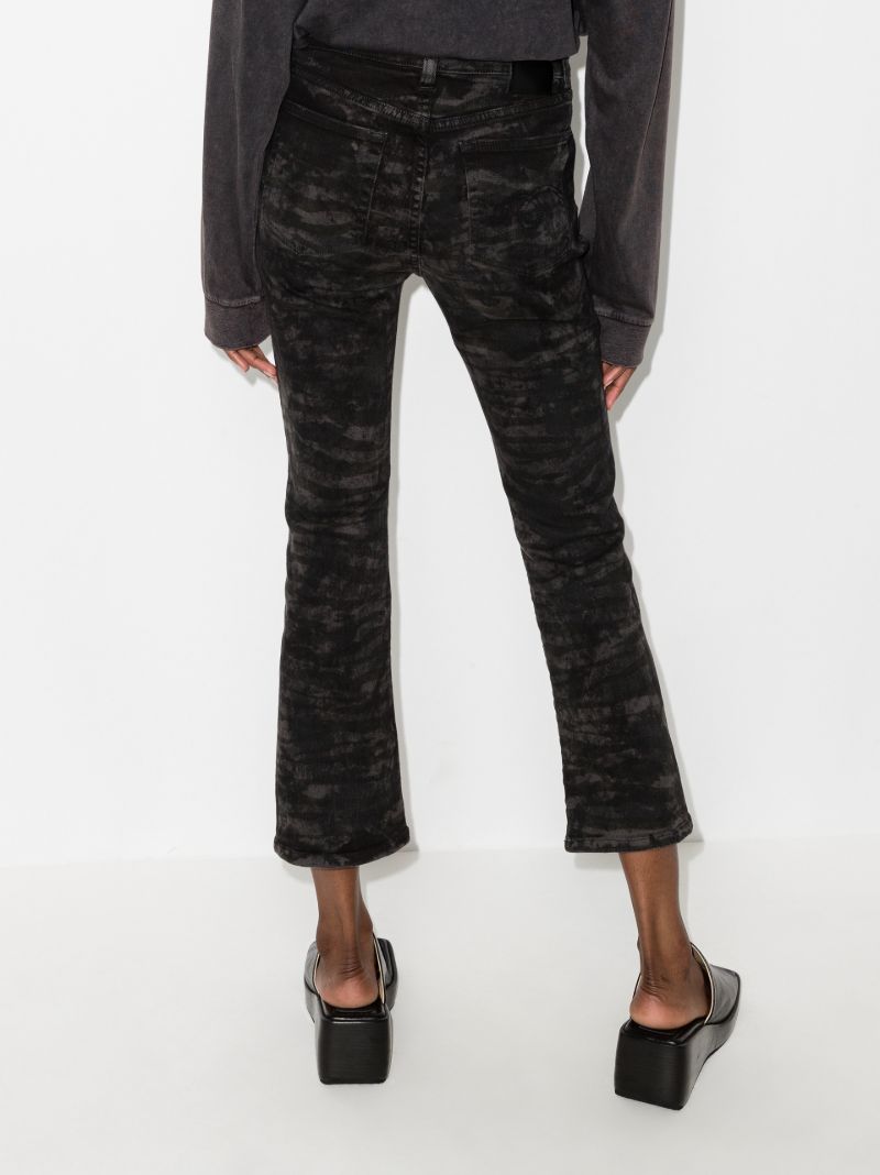 Zebra Print Kick Flare Jeans