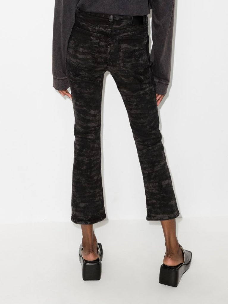Zebra Print Kick Flare Jeans