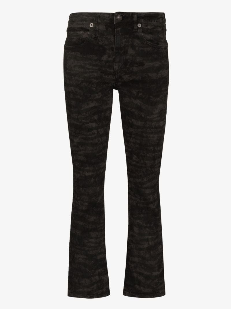 Zebra Print Kick Flare Jeans