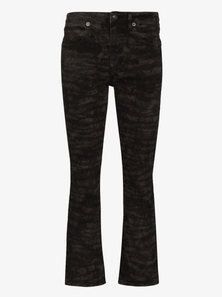 Zebra Print Kick Flare Jeans