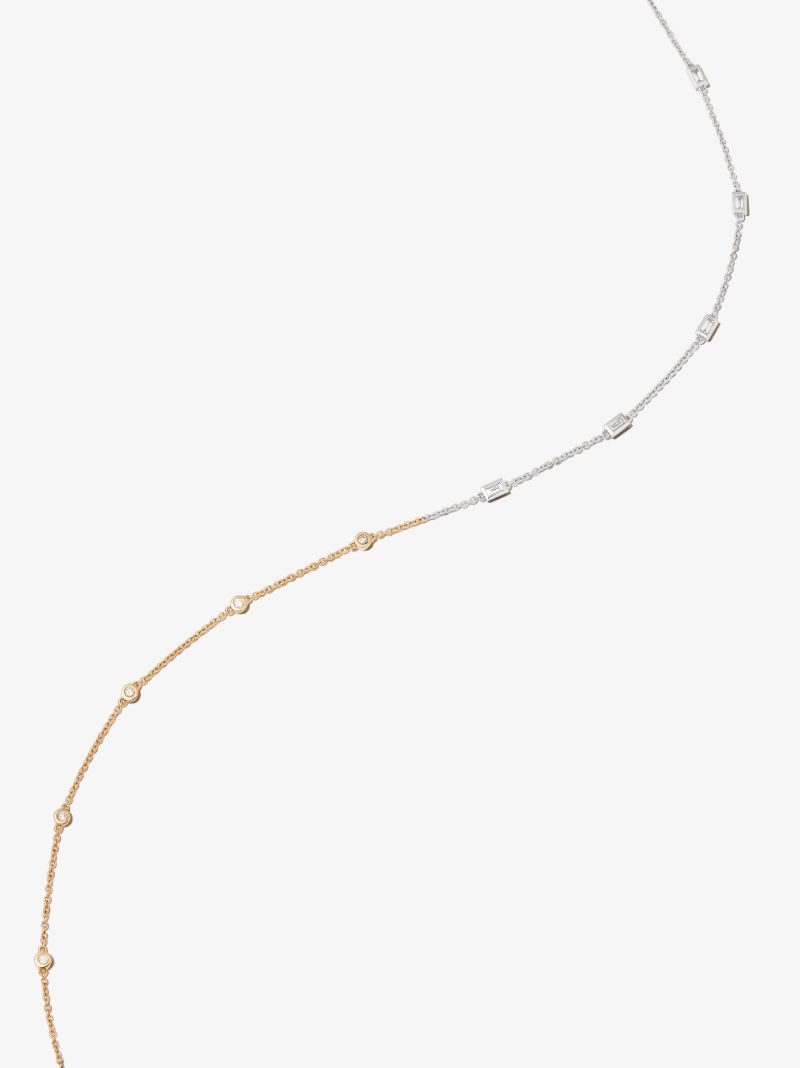 18k Yellow and White Gold Diamond Necklace