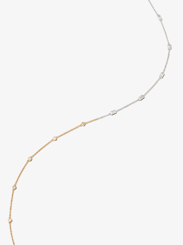 18k Yellow and White Gold Diamond Necklace