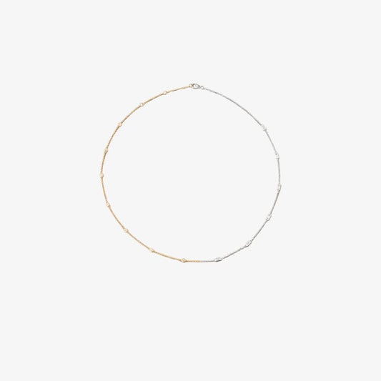 18k Yellow and White Gold Diamond Necklace