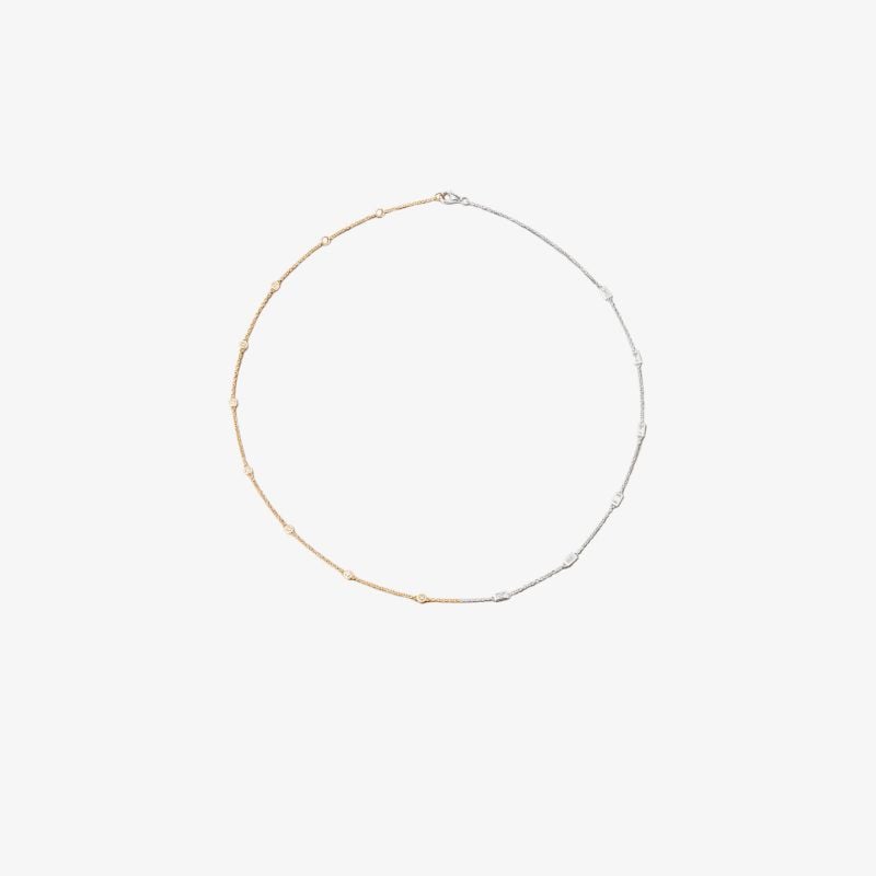 18k Yellow and White Gold Diamond Necklace