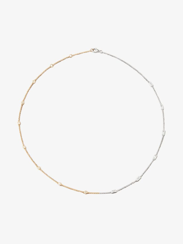 18k Yellow and White Gold Diamond Necklace