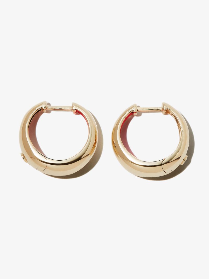 9k Yellow Gold Diamond Hoop Earrings