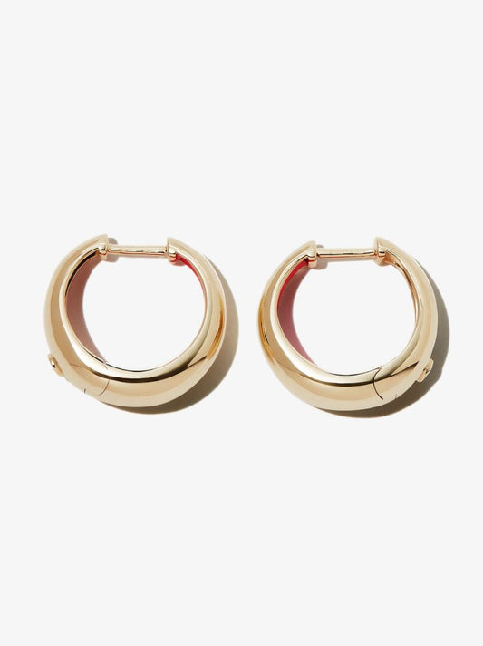 9k Yellow Gold Diamond Hoop Earrings