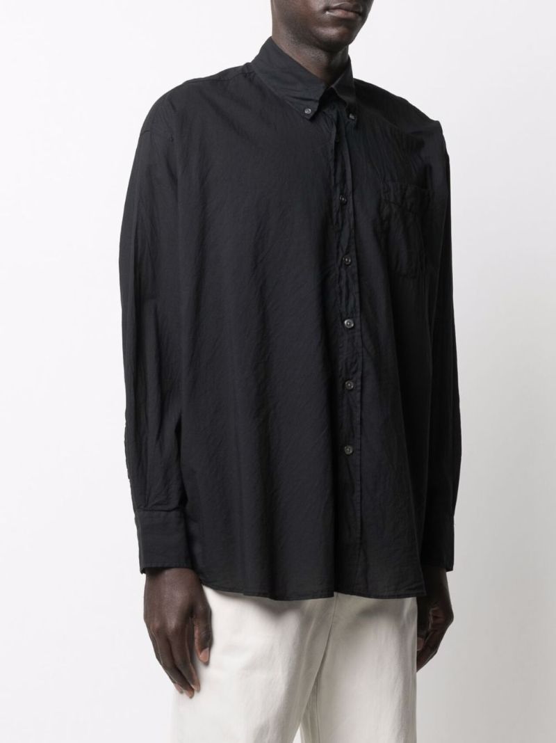Black Borrowed Cotton Shirt