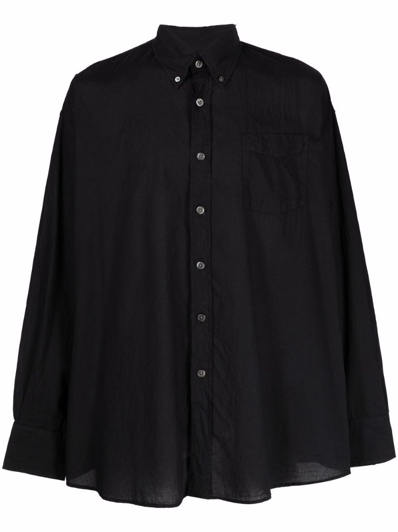 Black Borrowed Cotton Shirt