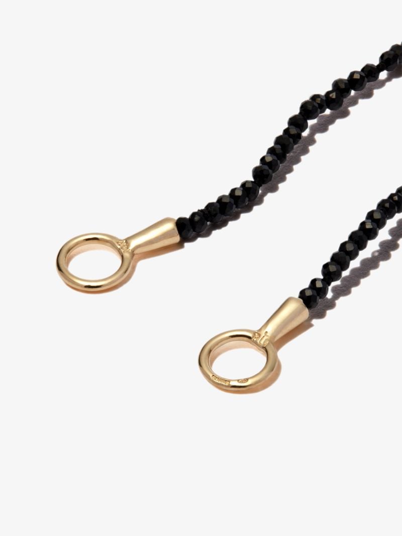 14k Yellow Gold Itty Bitty Strand 18 Inch Black Spinel Necklace