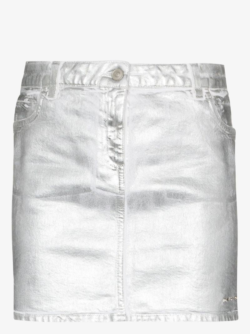 Metallic-print Mini Skirt