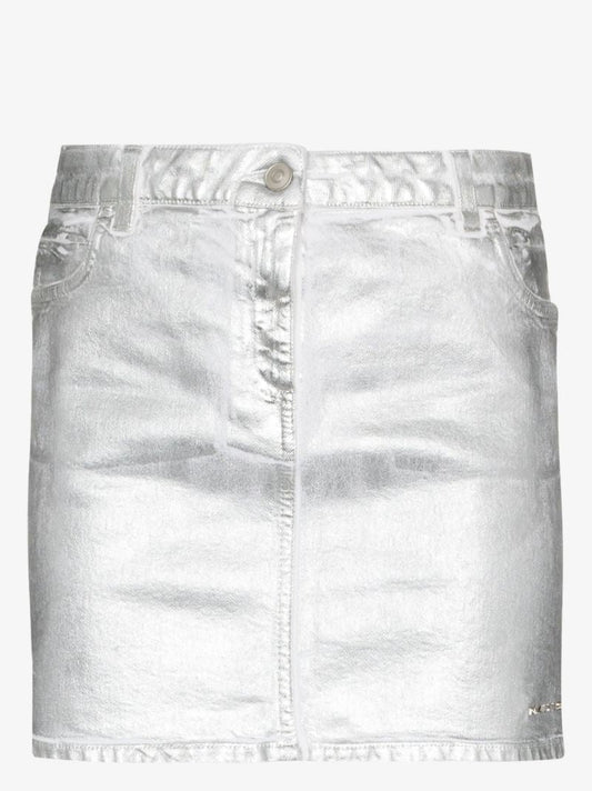 Metallic-print Mini Skirt