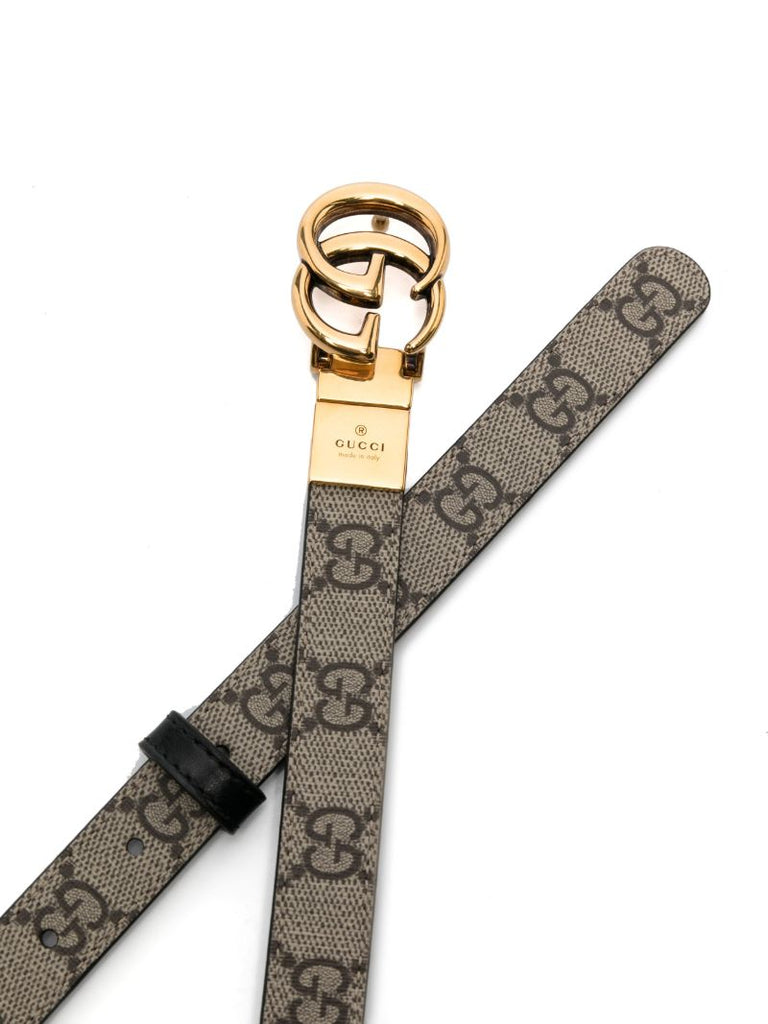 Neutral Gg Marmont Reversible Leather Belt